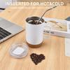 280ml Double Walled Mug Cup With Handle Wood Grain  Coffee Mug Stylish Functional Covered Drinking Cup for Office Home Use