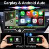 Hippcron 7" автомобильное радио беспроводное/проводное Carplay Android Auto 1Din HD сенсорный экран Bluetooth U-disk Type-C поддержка камера заднего вида