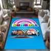 Amazing World of Gumball Crystal Velvet Rug, Soft Anti‑Slip Crystal Velvet Carpet for Living Room Bedroom Home Decor