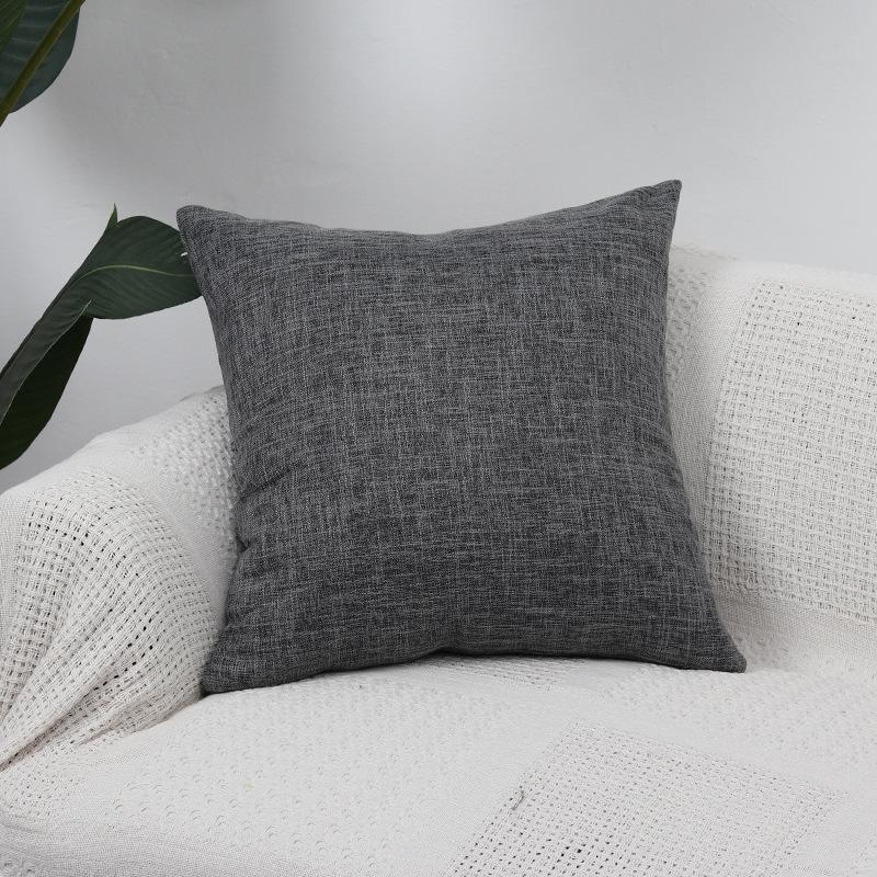 Solid Linen Cotton Throw Pillow Cover Simple Cushion Cover Nordic Boho Decor Couch Accent Pillow Case 45x45 cm 2pcs