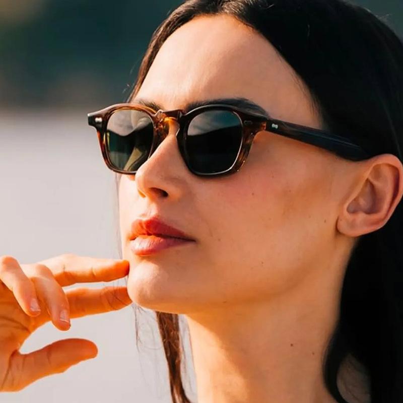 Новые Классические Винтажные Солнцезащитные Очки Мужские Маленькие Квадратные Ретро Панк Океанского Цвета Солнцезащитные Очки Градиентные Прозрачные Линзы Вождение Uv400 Очки