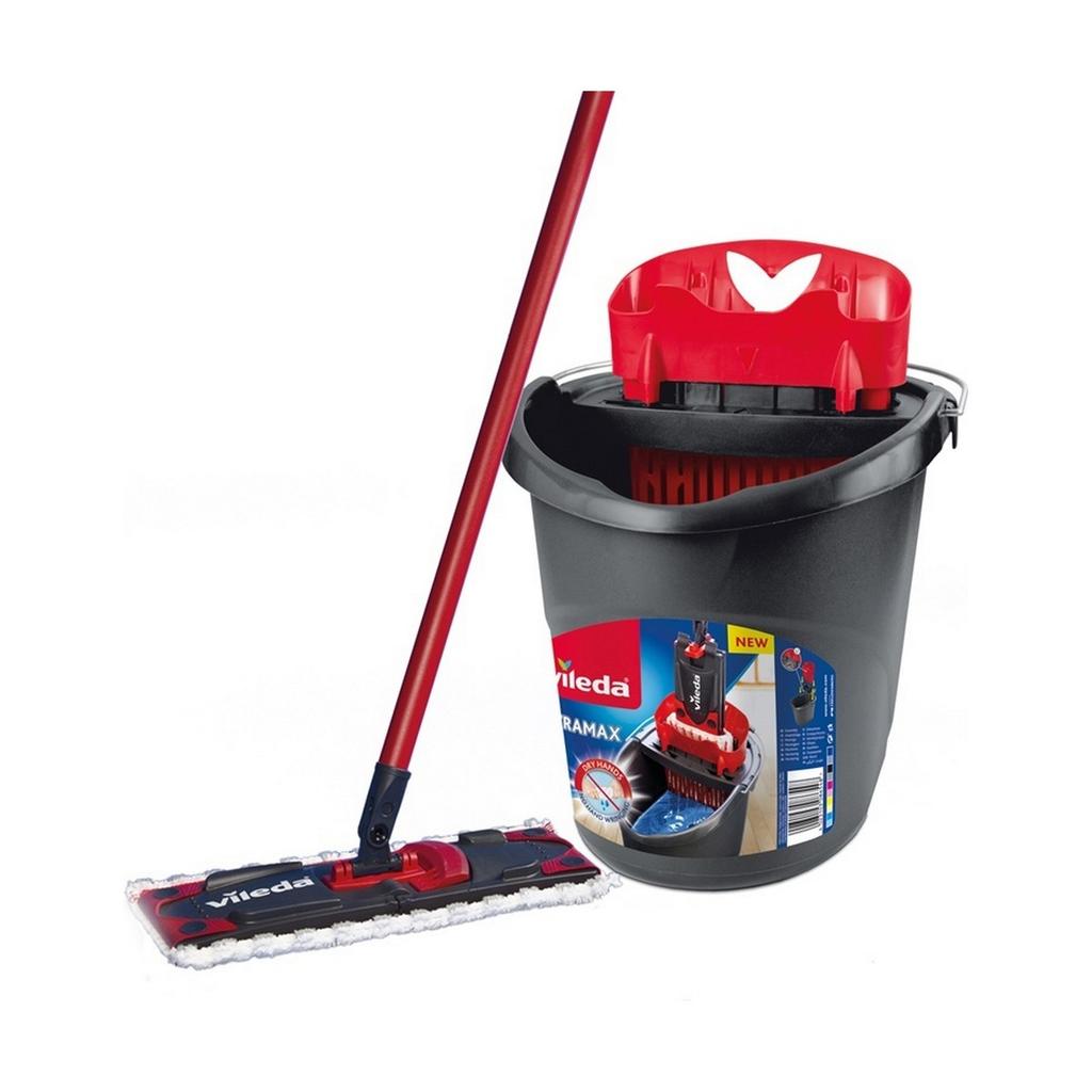 Vileda Ultramax Mop with Dual Action Bucket Red/Gray