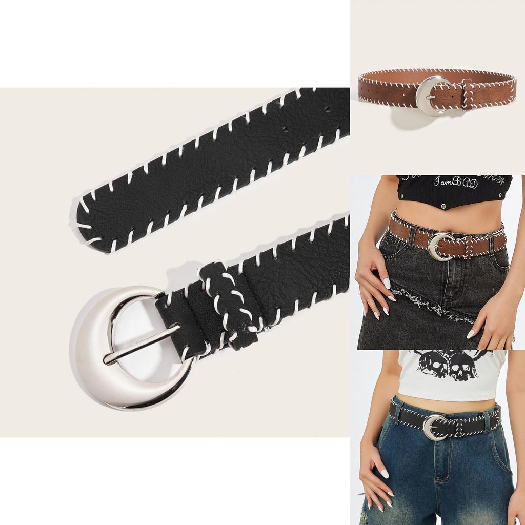 Korean Style Pu Leather Belt For Women With Vintage Handcrafted Rope Detailing For Daily Use