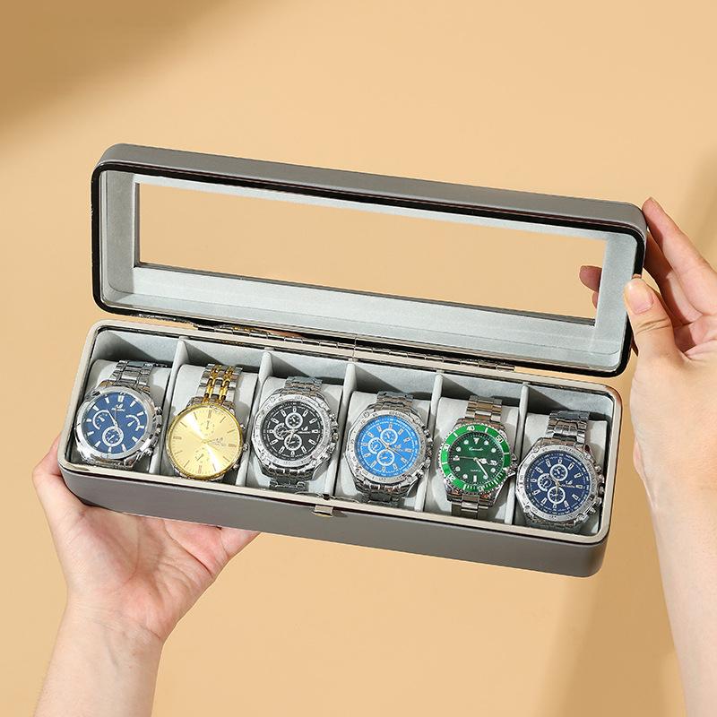 Новая роскошная серебряная коробка для хранения часов с шестизначным циферблатом, высококачественная коробка для коллекции часов, шкатулка для демонстрации часов для дома