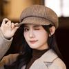 Autumn and Winter Hats Women's Big Head Circumference Small Octagonal Hats Retro Versatile Berets Fashion Painter Hats