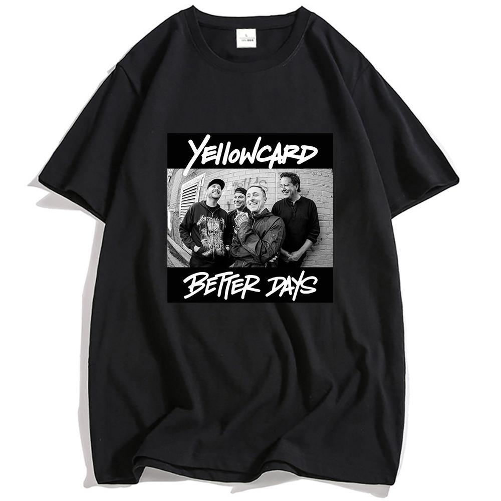 YELLOWCARD Фотофутболка 'Лучшие дни' Плотный Хлопок Короткий Рукав Футболки Уличная Одежда Унисекс Круглый Вырез Повседневная Футболка