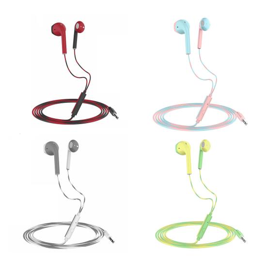 Наушники с микрофоном Музыкальный плеер Прочный кабель Стильные наушники-вкладыши с проводным управлением для путешествий