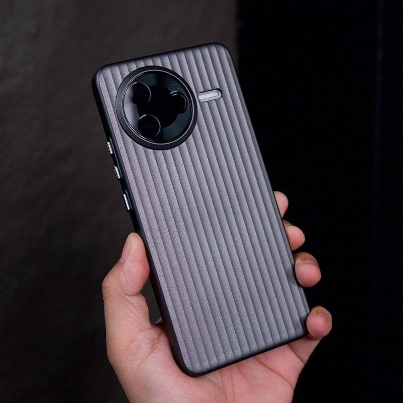 Для Xiaomi POCO F7 Ultra Чехол Матовый Гофрированная Кожаная Текстура PC Жесткий Чехол для Телефона Для POCO F7 Pro Корпус Ударопрочный Пылезащитный Бампер