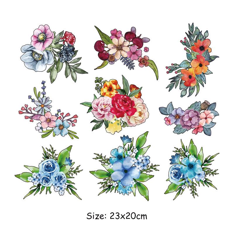 Новая полностраничная термонаклейка с изображением цветов и бабочек