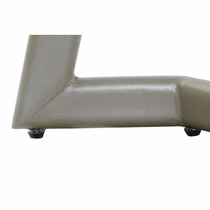 Dining Table - Golden Glass - White Metal - 140x80x76 Cm - Rectangular