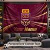 Wall Hanging Tapestry Custom NameQueensland Maroons Pattern Personalized Printed Fabric Wall Decor