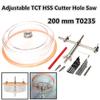 Потолочное деревообрабатывающее сверло Регулируемая кольцевая пила с потолочным освещением Потолочная настенная резак TCT HSS Кольцевая пила 200 мм T0235 Пылезащитный чехол