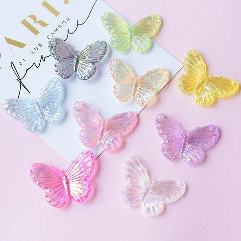 Colorful Butterfly Accessories, Hair Accessories, Perforated Shoes, Cream Glue DIY Material