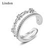 Lindon Classic Copper Alloy Zircon Ring Ladies Jewelry Wedding Promise Party Gift