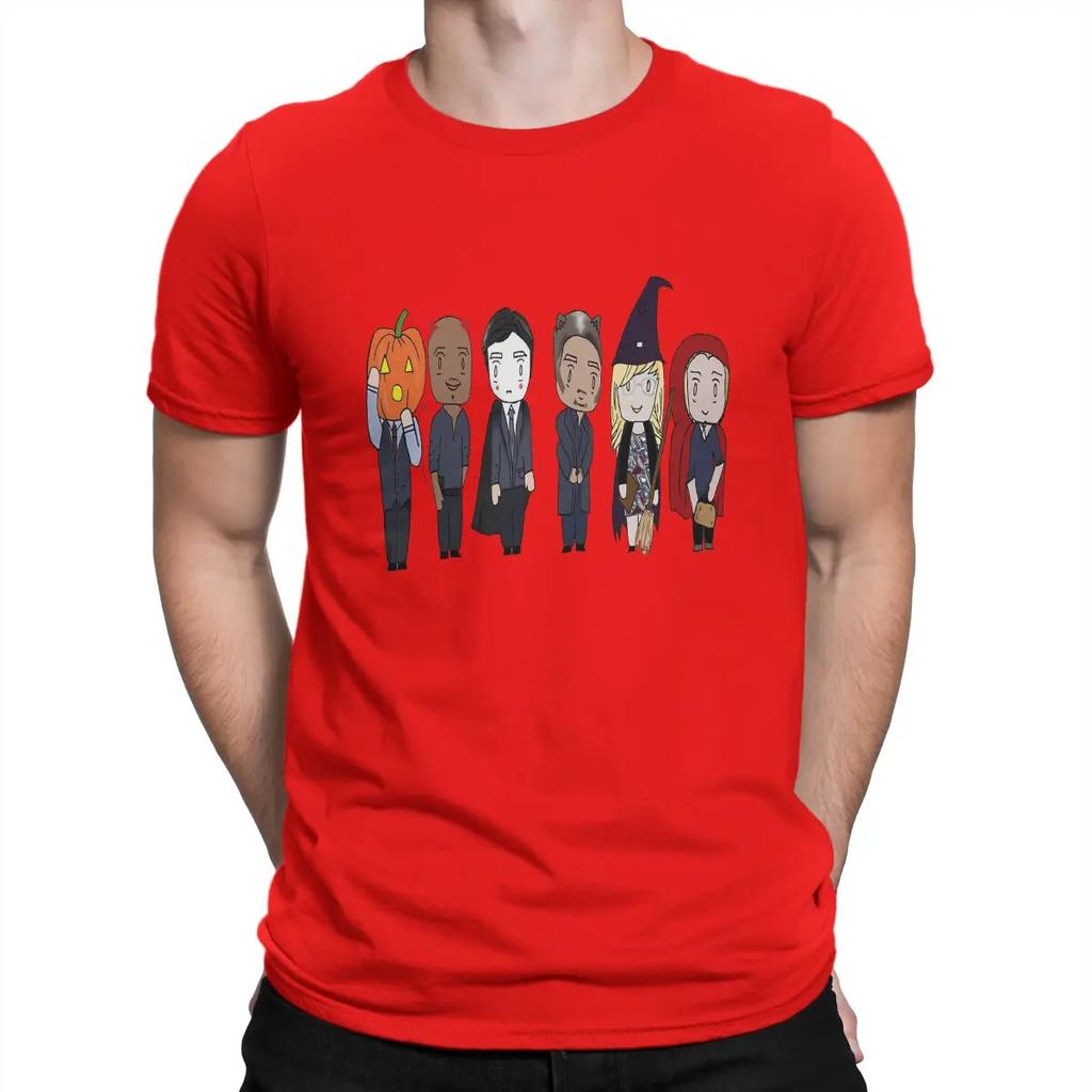 Vintage BAU Unit Criminal Minds Halloween T-Shirt Men  Cotton T Shirts Criminal Minds Aaron Hotchner Short Gift Clothes