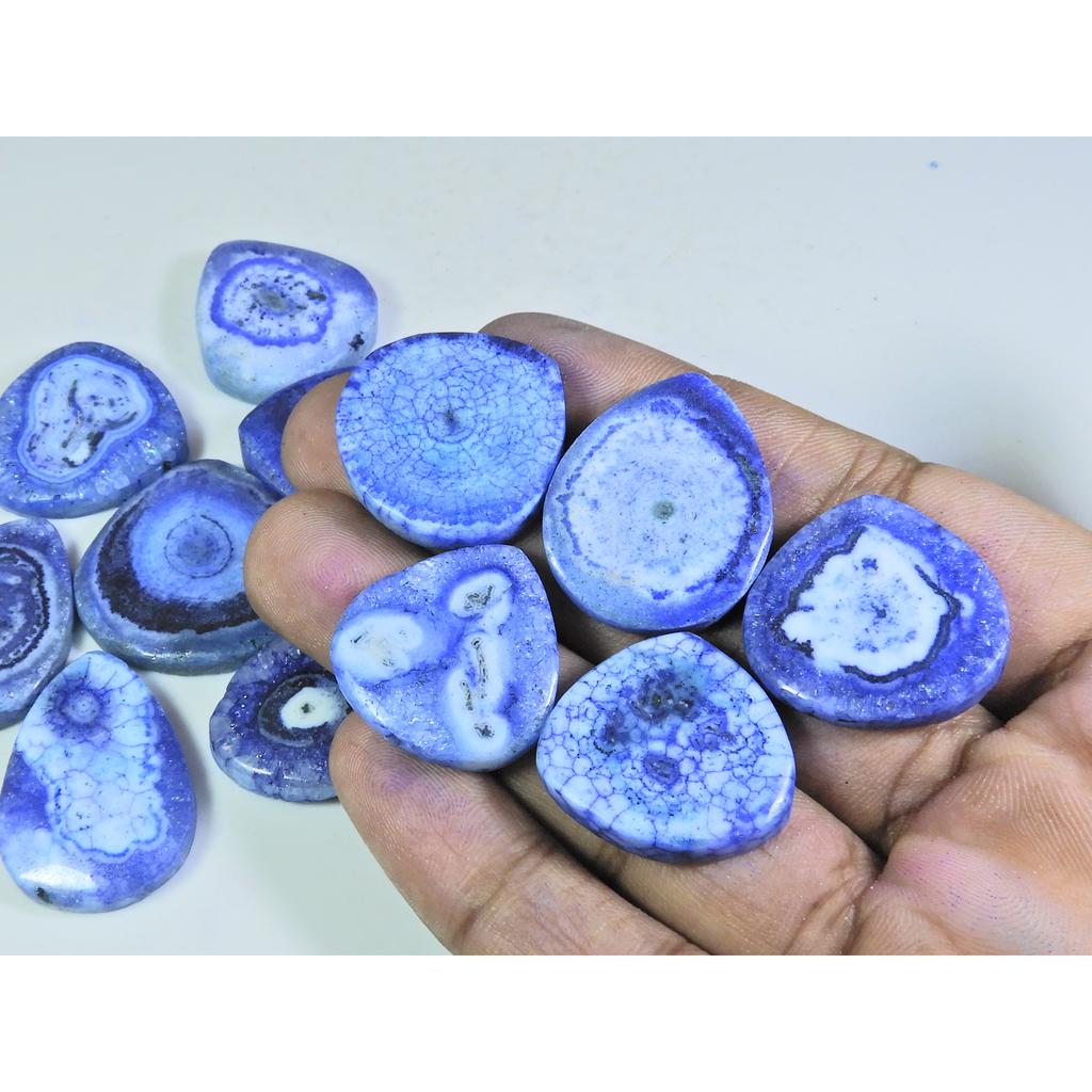 379 карат. Окрашенный солнечный кабошон друзы агата грушевидной формы, рассыпной драгоценный камень 13 шт. A-711