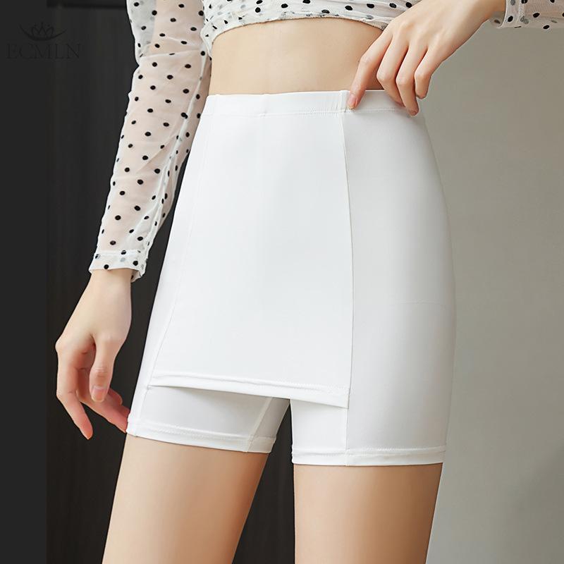 Summer Women's Shorts Underwear Ice Silk Safety Pants Leggings Large Size Seamless Anti-exposure Women's Ultra Thin Stretch Short Leggings