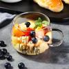 Стеклянная чашка для кофе, контейнер для овса на ночь, бутылка для чая, напитков, молока с надписью Hanle, прозрачные креативные кружки для десерта