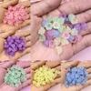Маленькие цветочные бусины, 40 шт., 9*7 мм, изысканный красочный материал, аксессуары для ювелирных изделий, подвески для изготовления ювелирных изделий, акрил ручной работы