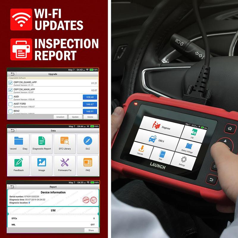 LAUNCH X431 CRP123X Автомобильные OBD2 Диагностические Инструменты OBD2 Сканер Двигатель ABS Подушка Безопасности SRS АКПП Коды Ошибок Бесплатное Обновление Автомобильные Инструменты