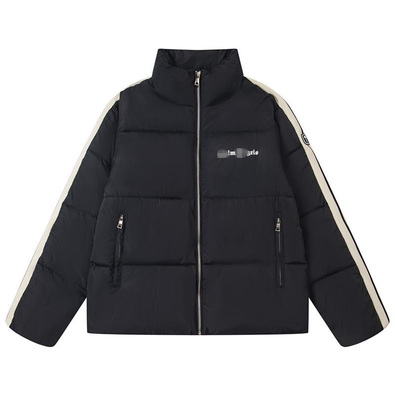 Унисекс Хлопковая куртка Palm Angel в полоску, цветовые блоки, принт с буквами, воротник-стойка