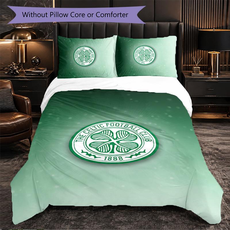 Celtic FC Themed Bedding 3Pcs Duvet Cover Set Decorative Bed Linen For Teen Room Home Decoration