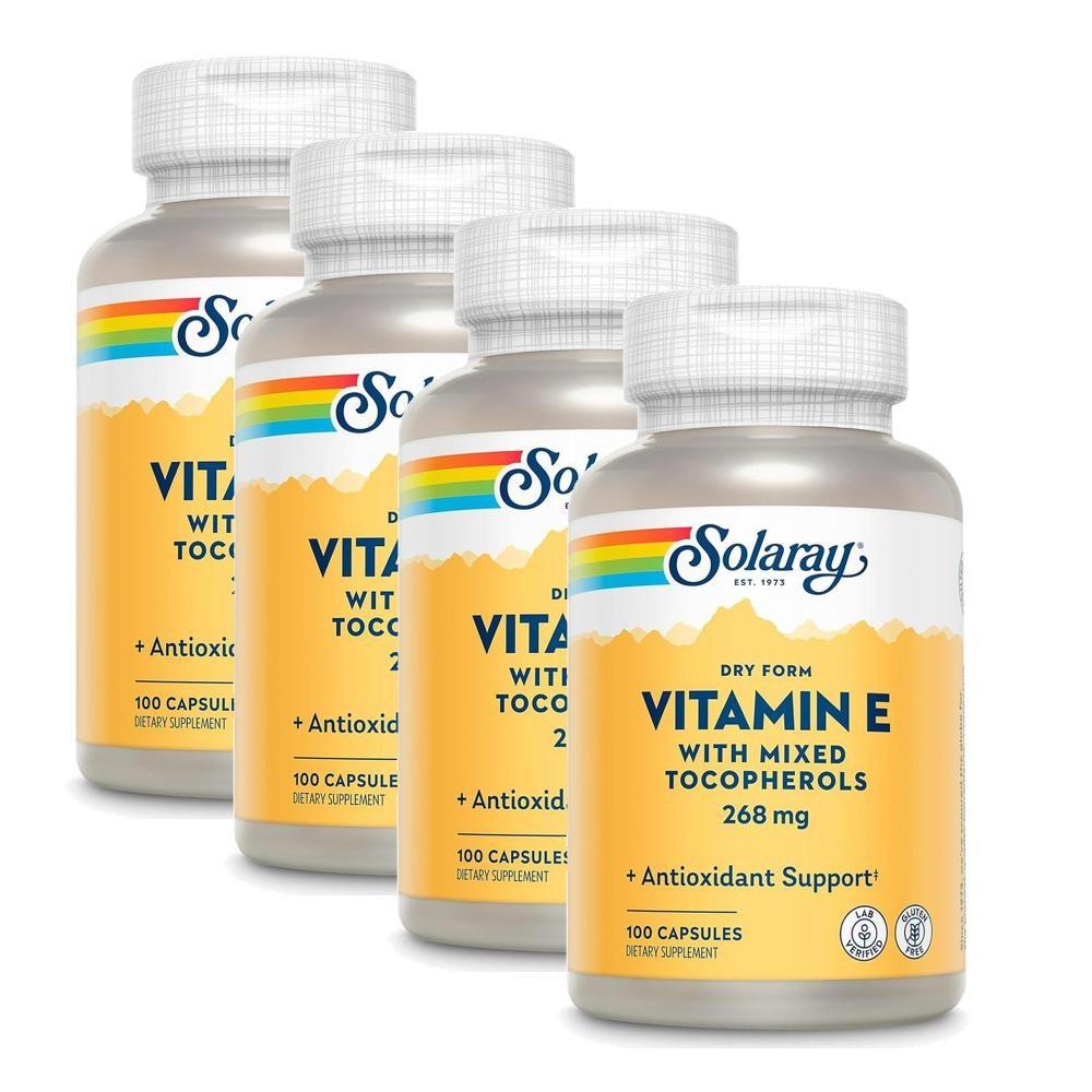 SOLARAY Vitamin Solaray Vitamin E 400 IU 268 mg Dry Foam Mix Tocopherol E 4 pcs 100 Tablets