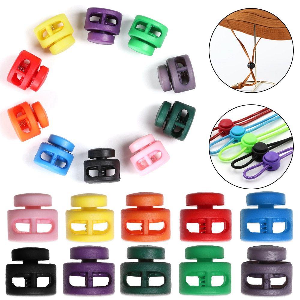 Double Holes Sportswear Accessories Toggle Clip Cord Lock Bean Apparel Shoelace Plastic Stopper