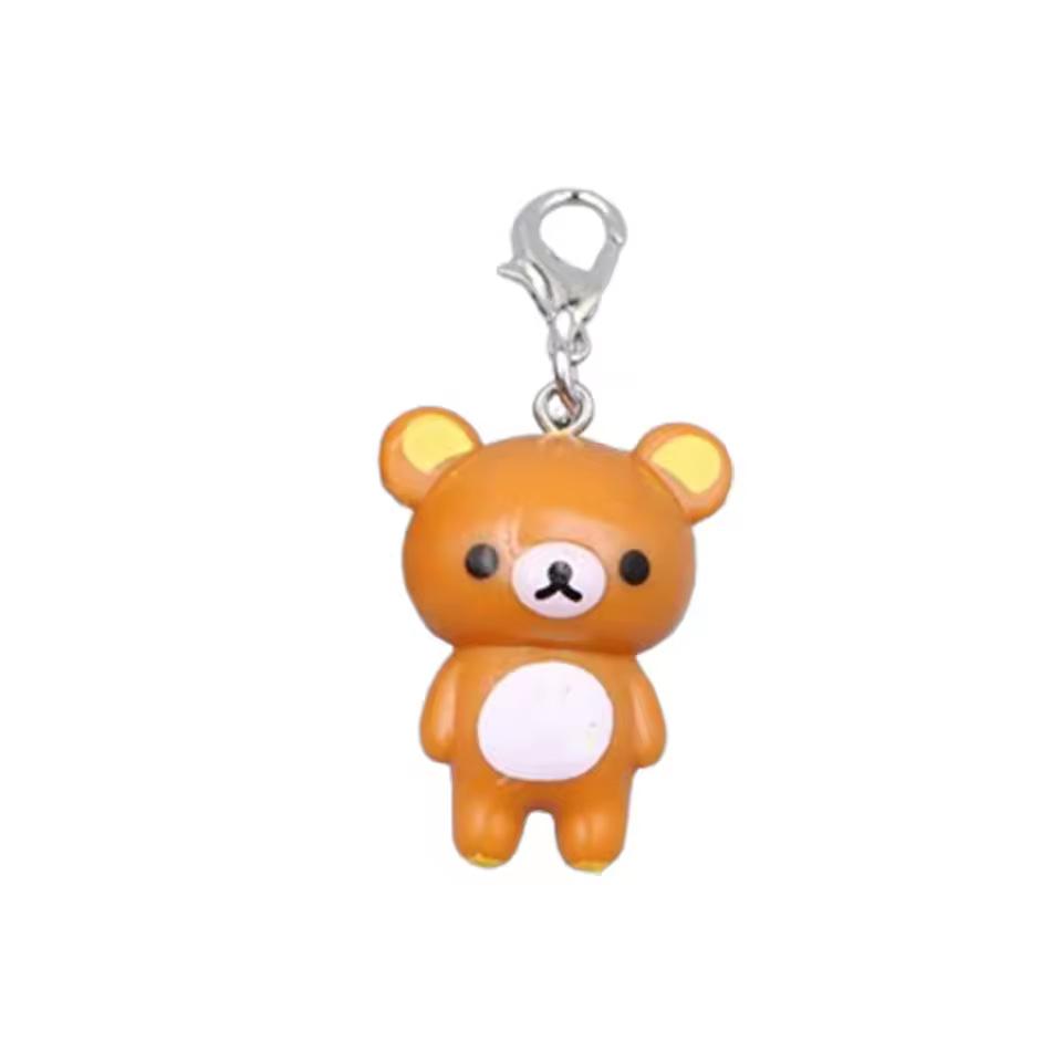 Кавайные брелоки Рилаккума Easy Bear Куклы Lazybear Для сумок Одежды Молнии Шнурки для телефонов Брелоки Аксессуары Подвески Подарки для пар