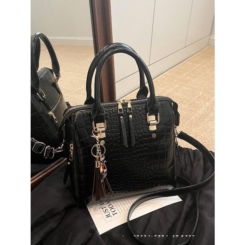 2025 Новая Модная Сумка-тоут с Текстурой Однотонная с Узором Под Камень Большой Вместимости На Одно Плечо Ручная Носимая Через Плечо