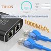 Ethernet Splitter 1000Mbps High Speed Plug-and-Play Compact Design Universal USB Powered LAN Ethernet Cable Splitter RJ45 Splitter