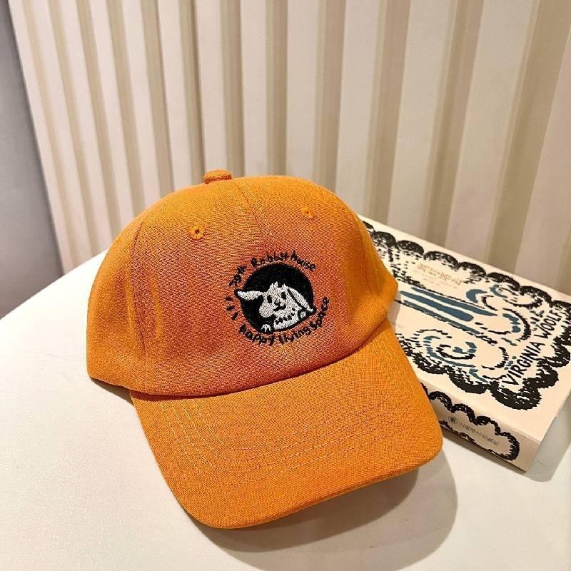 Милая детская бейсболка с вышивкой кролика для девочек, защита от солнца, кепка с утиным козырьком