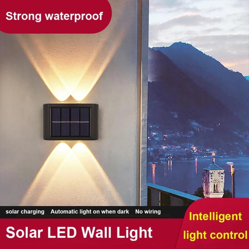 Solar Wall Lamp Outdoor Garden Lamp Waterproof Up and Down Luminous Lighting