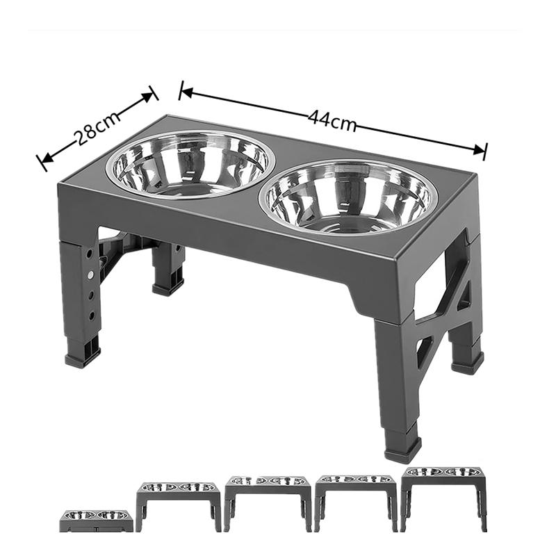 Двойные миски для собак, регулируемая кормушка с подъемным механизмом, кормушка для домашних животных, миски для корма для кошек, миски для воды с подставкой из нержавеющей стали, подъемный стол для собак