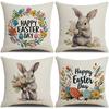 New Easter Pillowcase Spring Cartoon Wreath Rabbit Decorative Pillow Sofa Cushion Cover