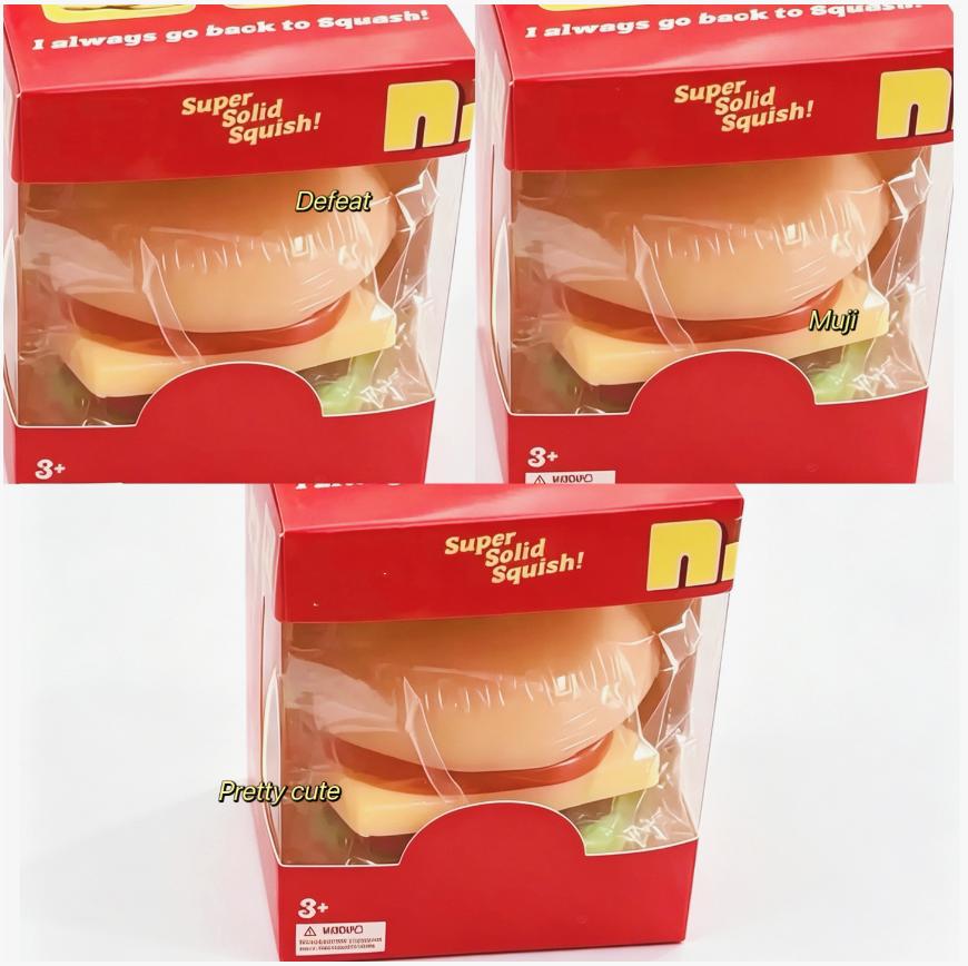 Hot Needoh Burger Squish Blind Box Elastic Squeeze Decompression Fidget Toy For Stress Release