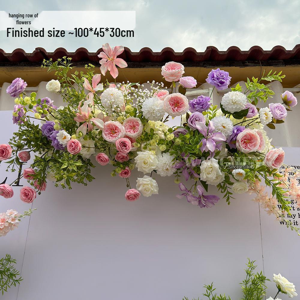 Mori Style Pink & Purple Cymbidium Flower Row for Wedding Aisle & Banquet Decoration