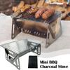Portable Folding Barbecue Grill Stainless Steel Wood-burning Camping Stove Mini Charcoal Grill Outdoor Camping BBQ Equipment