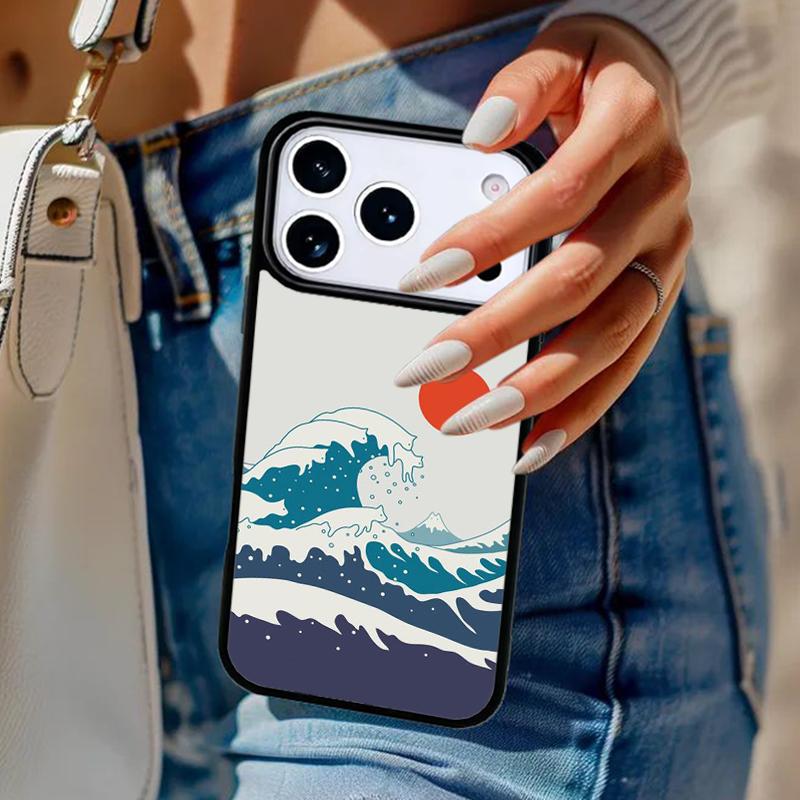 Чехол для телефона с абстрактным котом и японским пейзажем Для iPhone 17 Air 14 15 13 12 Max Чехол Для Apple 15 16 16e 11 Pro Max Plus Coque