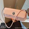 Simple Retro Light Luxury Underarm Bag Women's 2025 Spring Popular Solid Color Versatile Baguette Bag Premium Shoulder Bag