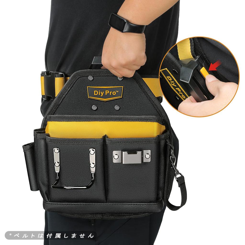 DIYPro Tool Electrician Tool Pouch with Belt Tool Organizer Belt Pouch for Carpenters Pouch, Clip, 22-Compartment - Heavy-Duty