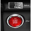 Red Real Carbon Fiber Keyless Engine Push Start Button For Mazda 3 6 CX-3 CX-5..