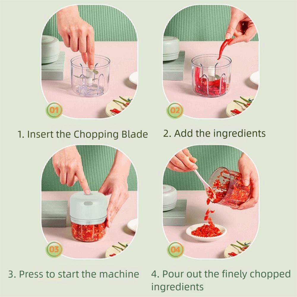 100/250ml Electric Food Chopper Household Garlic Masher Machine Condiment Grinder  Kitchen Gadgets