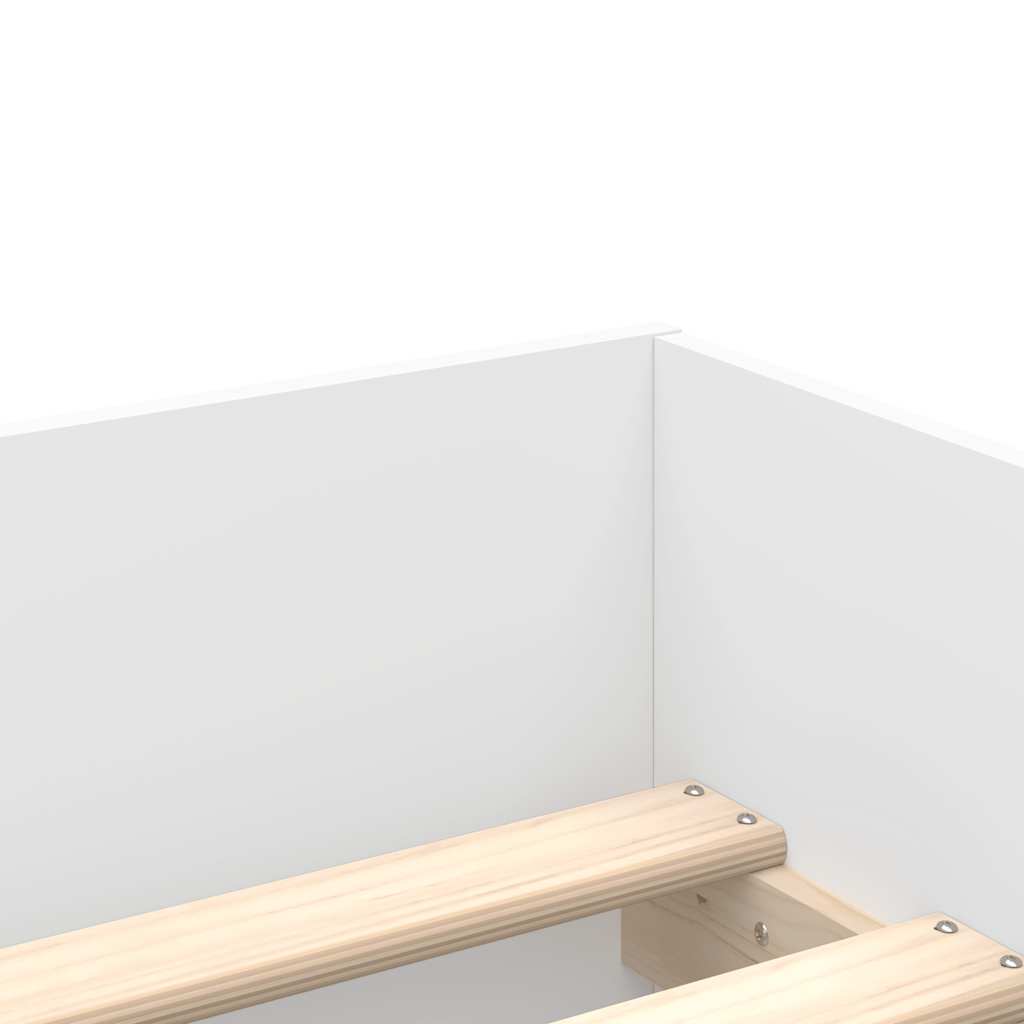 Bed Frame with Drawers White 90 x 190 cm