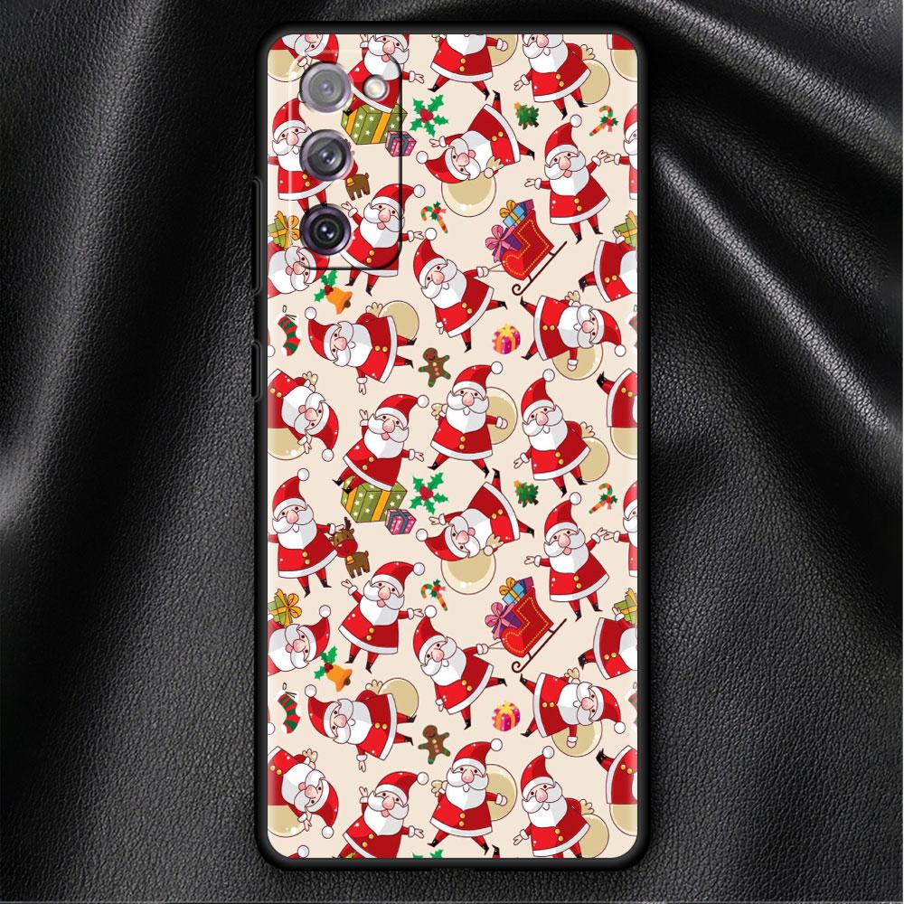 Чехол-бампер для Samsung Galaxy S22 Ultra S21 FE S20 Plus S10 Lite Чехол для телефона S10e S9 S8 S7 Силиконовый чехол Рождественский Санта-Клаус