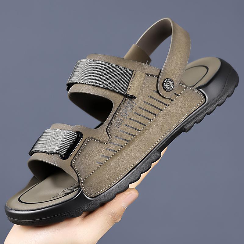 Fashion 2025 Summer New Dual-use Outdoor Sports Beach Shoes Sandals for Men Non-slip Ear-resistant Men's Slippers Fashion Leather Sandal
