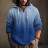 Printed Men's Cotton And Linen Shirt Hooded Long-sleeved Hooded Spring And Summer Casual Daily Wear