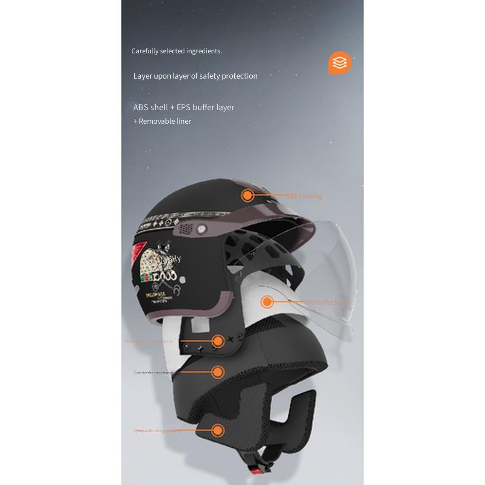 Men Electric Motorcycle Helmet Anti‑fog Warm Windproof Four‑Season Universal Safety Riding Helmet for E‑bike Scooter