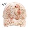 Vacation Beach Hat Ocean Creatures Baseball Cap Adjustable Sun with Sea Soft Pastel Macaron Color Animal Patterns Trucker for Men And Women