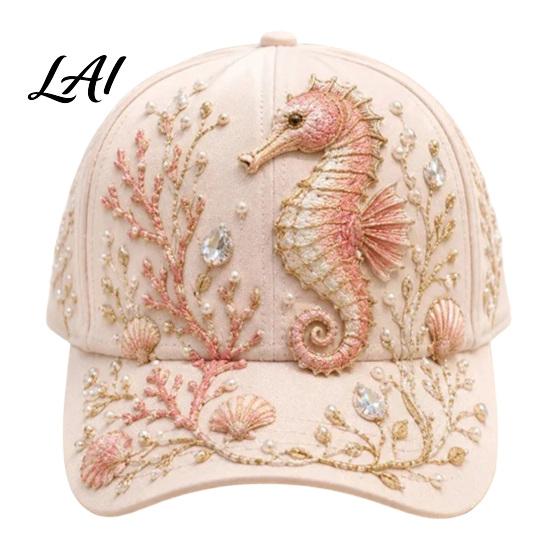 Vacation Beach Hat Ocean Creatures Baseball Cap Adjustable Sun with Sea Soft Pastel Macaron Color Animal Patterns Trucker for Men And Women